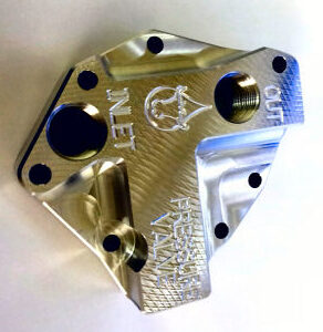 #626 Oil filter relocation end plate AMC V8