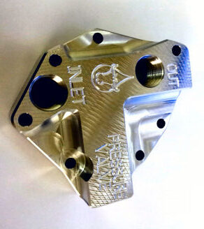 #626 Oil filter relocation end plate AMC V8